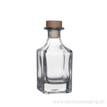 Square Empty Glass Liquor Bottle